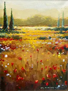 Um Vale em Toscana II - Óleo sobre tela, 40x30 cm, 2023 - R$ 2.800,00