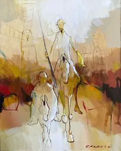 Jornada pelas Terras da Espanha - Óleo sobre tela, 50x40 cm, 2023 - R$ 3.000,00