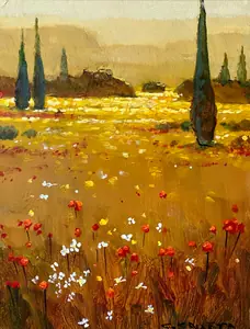 Um Vale em Toscana I - Óleo sobre tela, 40x30 cm, 2023 - R$ 2.800,00